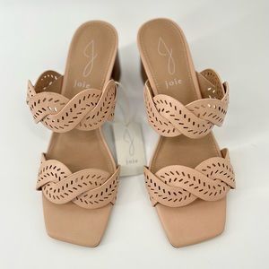 JOIE Women Society Tan Perforated Slide Sandals